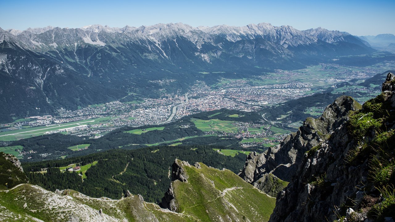 Výhled na Innsbruck z vrcholu Nockspitze, © TVB Innsbruck